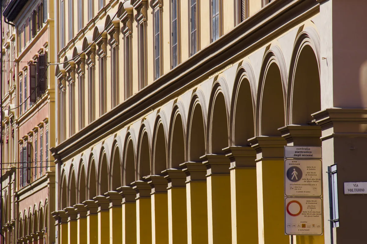 Historic porticoes of Via Indipendenza in Bologna, Emilia-Romagna