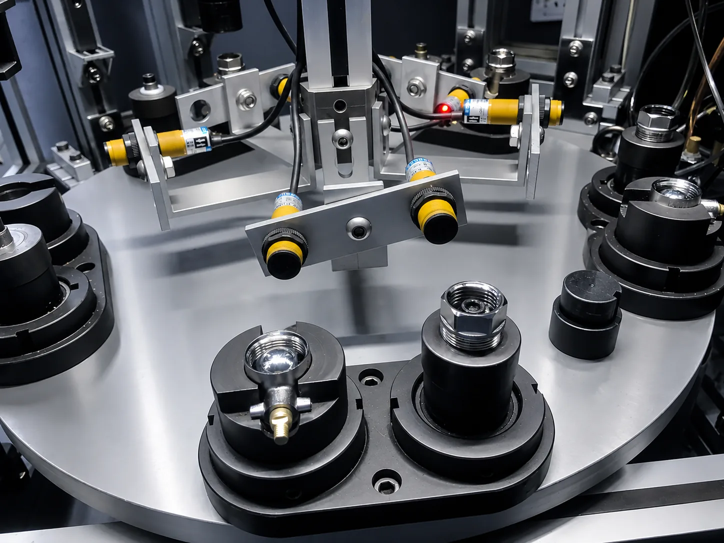 WARMHAUS brass ball valve bodies being machined on a CNC centre