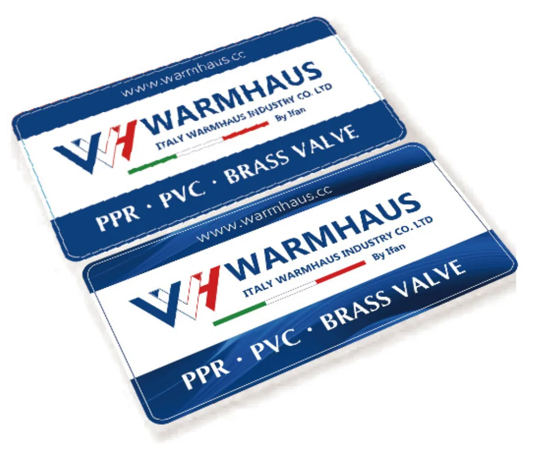 WARMHAUS point-of-sale display material for plumbing distributors, showing branded panels and product presentation for a trade counter